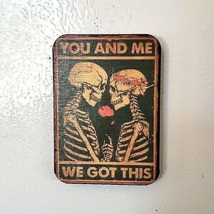 Wood Refrigerator Magnet / mini wall hanging. You and Me we got this, sk…